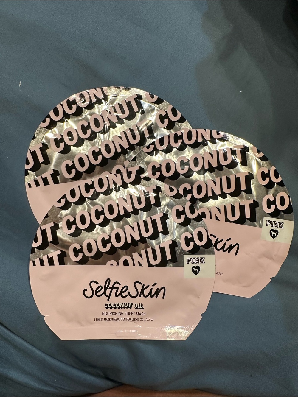 3  Pink  Coconut Oil Sheet Face Mask Pack